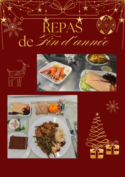 1Affiche Rouge Vert Doré Géométrique Marché de Noël Illustratif 1